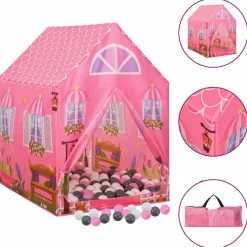 vidaXL Tente de jeu pour enfants avec 250 balles Rose 69x94x104 cm