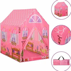 vidaXL Tente de jeu pour enfants avec 250 balles Rose 69x94x104 cm