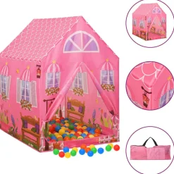 vidaXL Tente de jeu pour enfants avec 250 balles Rose 69x94x104 cm