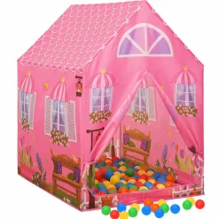vidaXL Tente de jeu pour enfants avec 250 balles Rose 69x94x104 cm