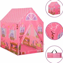 vidaXL Tente de jeu pour enfants avec 250 balles Rose 69x94x104 cm