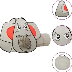 Jeux De Plein Air-vidaXL Tente de jeu pour enfants 250 balles Éléphant Gris 174x86x101cm Multicolore 1