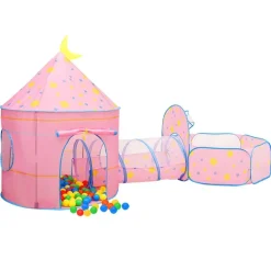 vidaXL Tente de jeu pour enfants avec 250 balles Rose 301x120x128 cm