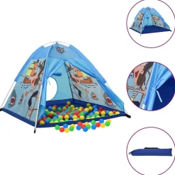 vidaXL Tente de jeu pour enfants Bleu 120x120x90 cm