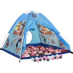 Jeux De Plein Air-vidaXL Tente de jeu pour enfants avec 250 balles Bleu 120x120x90 cm Multicolore 2