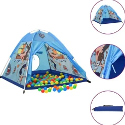 Jeux De Plein Air-vidaXL Tente de jeu pour enfants avec 250 balles Bleu 120x120x90 cm Multicolore