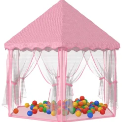 vidaXL Tente de jeu princesse avec 250 balles Rose 133x140 cm