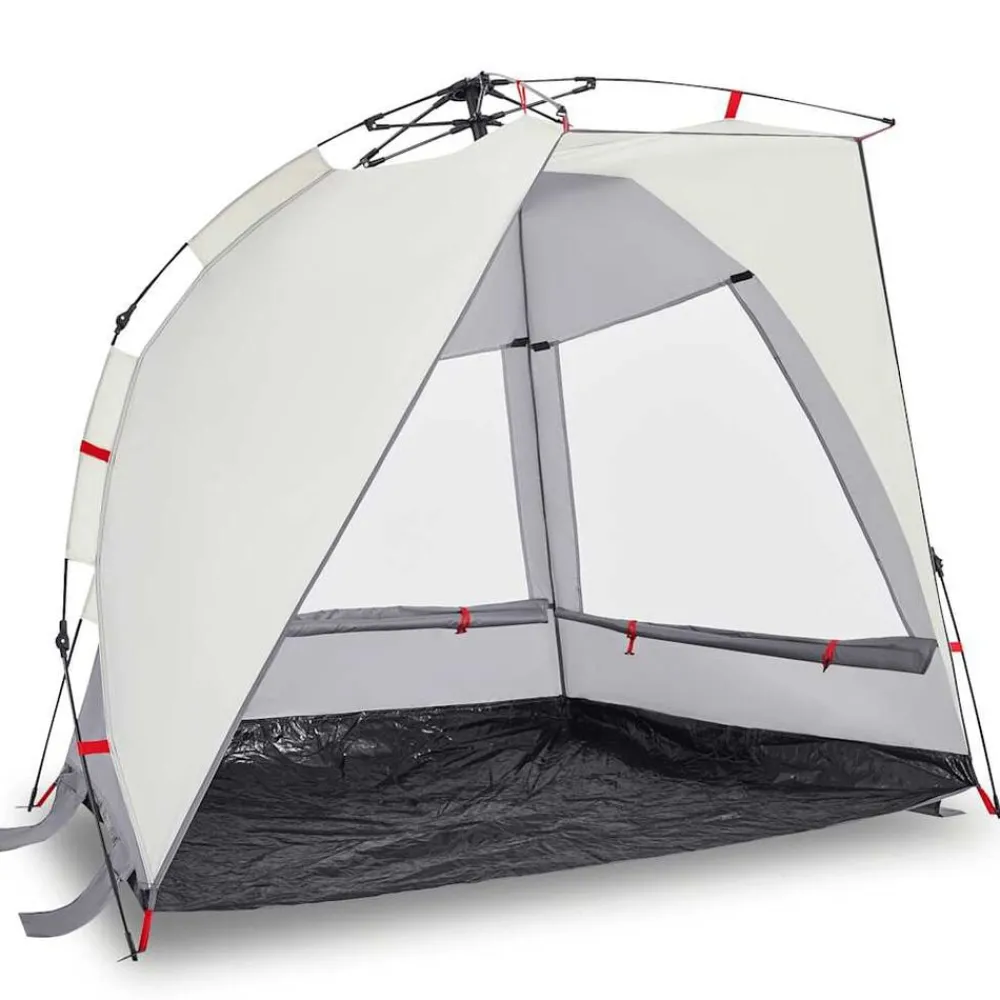 Loisirs De Plein Air-vidaXL Tente de plage 2 personnes libération rapide imperméable Gris