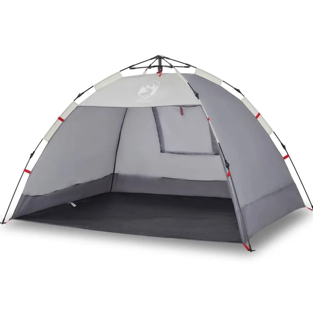 Loisirs De Plein Air-vidaXL Tente de plage 2 personnes libération rapide imperméable Gris