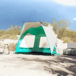 Loisirs De Plein Air-vidaXL Tente de plage 2 personnes libération rapide imperméable vert mer