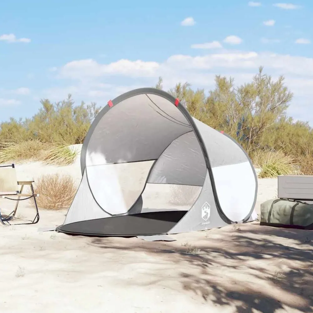 Loisirs De Plein Air-vidaXL Tente de plage escamotable imperméable Gris