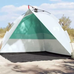 Loisirs De Plein Air-vidaXL Tente de plage vert d'eau libération rapide imperméable vert mer
