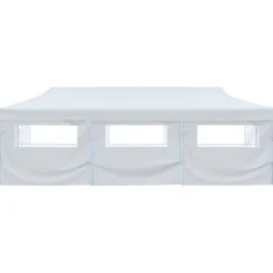 Pelouses & Jardins-vidaXL Tente de réception escamotable avec 8 parois 3 x 9 m Blanc
