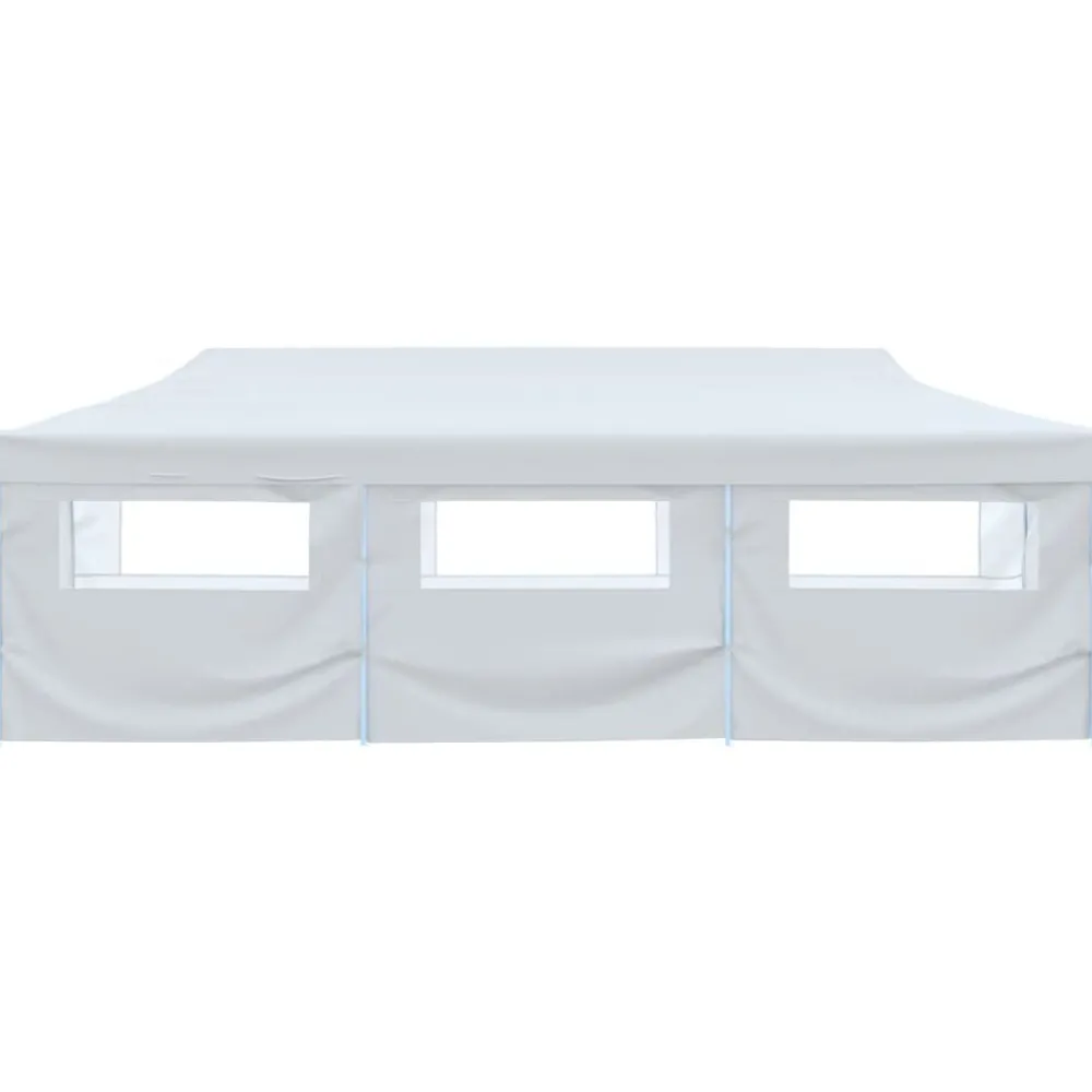 Pelouses & Jardins-vidaXL Tente de réception escamotable avec 8 parois 3 x 9 m Blanc
