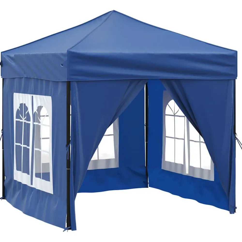 Pelouses & Jardins-vidaXL Tente de réception pliable avec parois 2x2 m Bleu