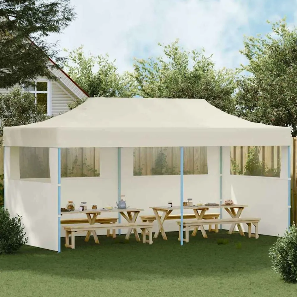 vidaXL Tente de réception pliable crème 3 x 6 m