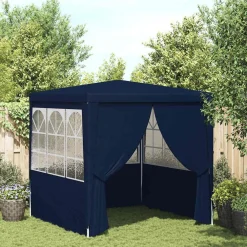 Pelouses & Jardins-vidaXL Tente de réception avec parois latérales 2x2 m 90 g/m² Bleu