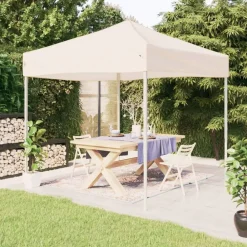 Pelouses & Jardins-vidaXL Tente de réception pliable Crème 2x2 m Cr&egrave;me