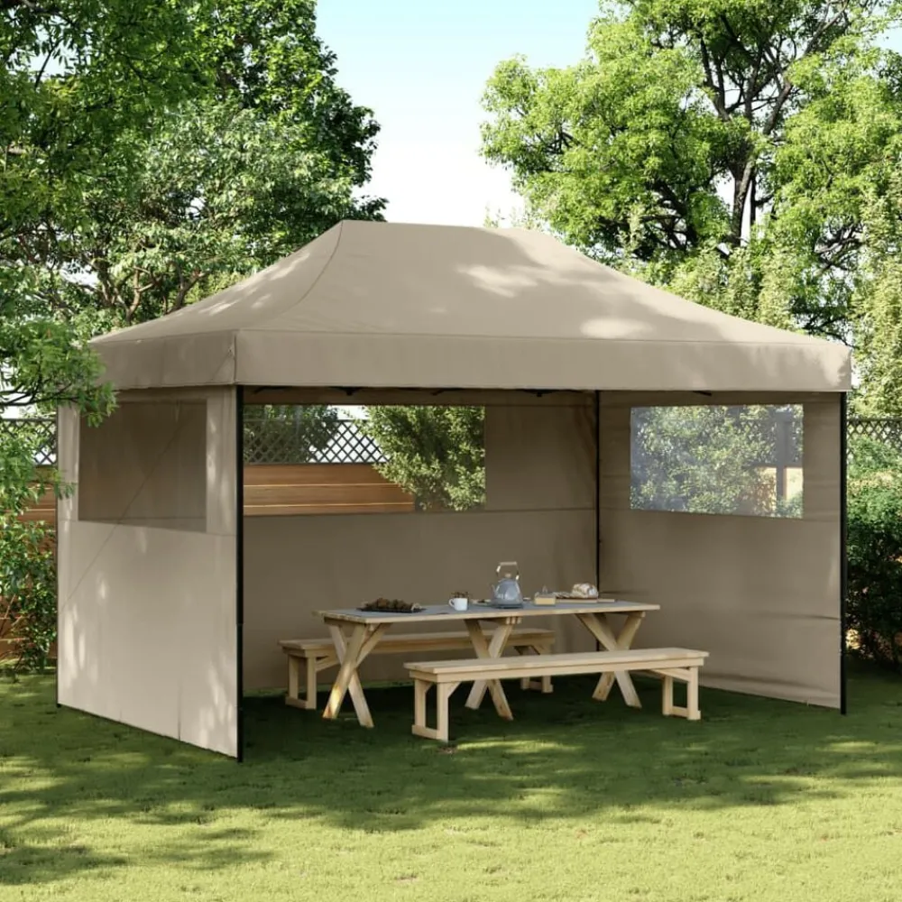 vidaXL Tente de réception pliable escamotable 3 parois latérales