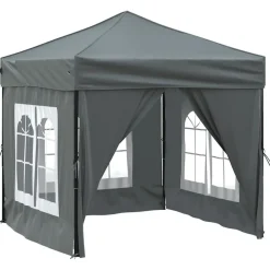 Pelouses & Jardins-vidaXL Tente de réception pliable avec parois 2x2 m Anthracite