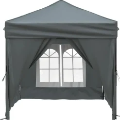 Pelouses & Jardins-vidaXL Tente de réception pliable avec parois 2x2 m Anthracite