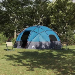 Loisirs De Plein Air-vidaXL Tente Dôme avec toit 475 x 475 x 235 cm taffetas Bleu