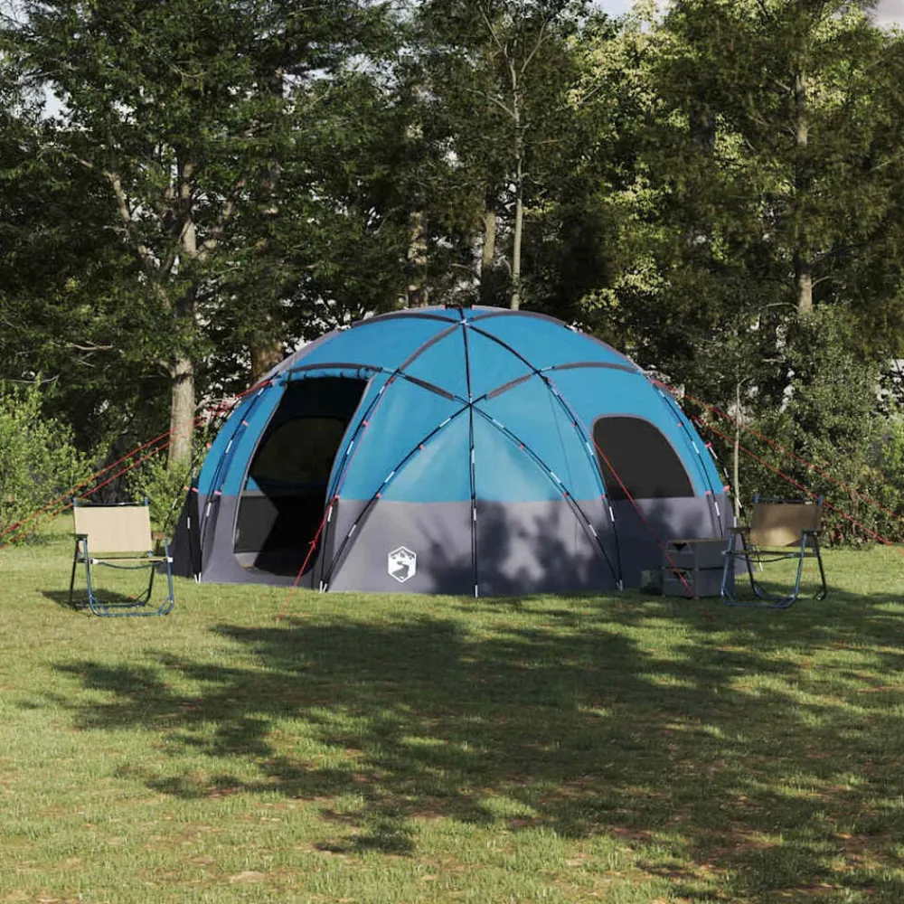 Loisirs De Plein Air-vidaXL Tente Dôme avec toit 475 x 475 x 235 cm taffetas Bleu