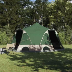 Loisirs De Plein Air-vidaXL Tente en dôme 4 personnes avec toit 505 x 450 x 248 cm Vert
