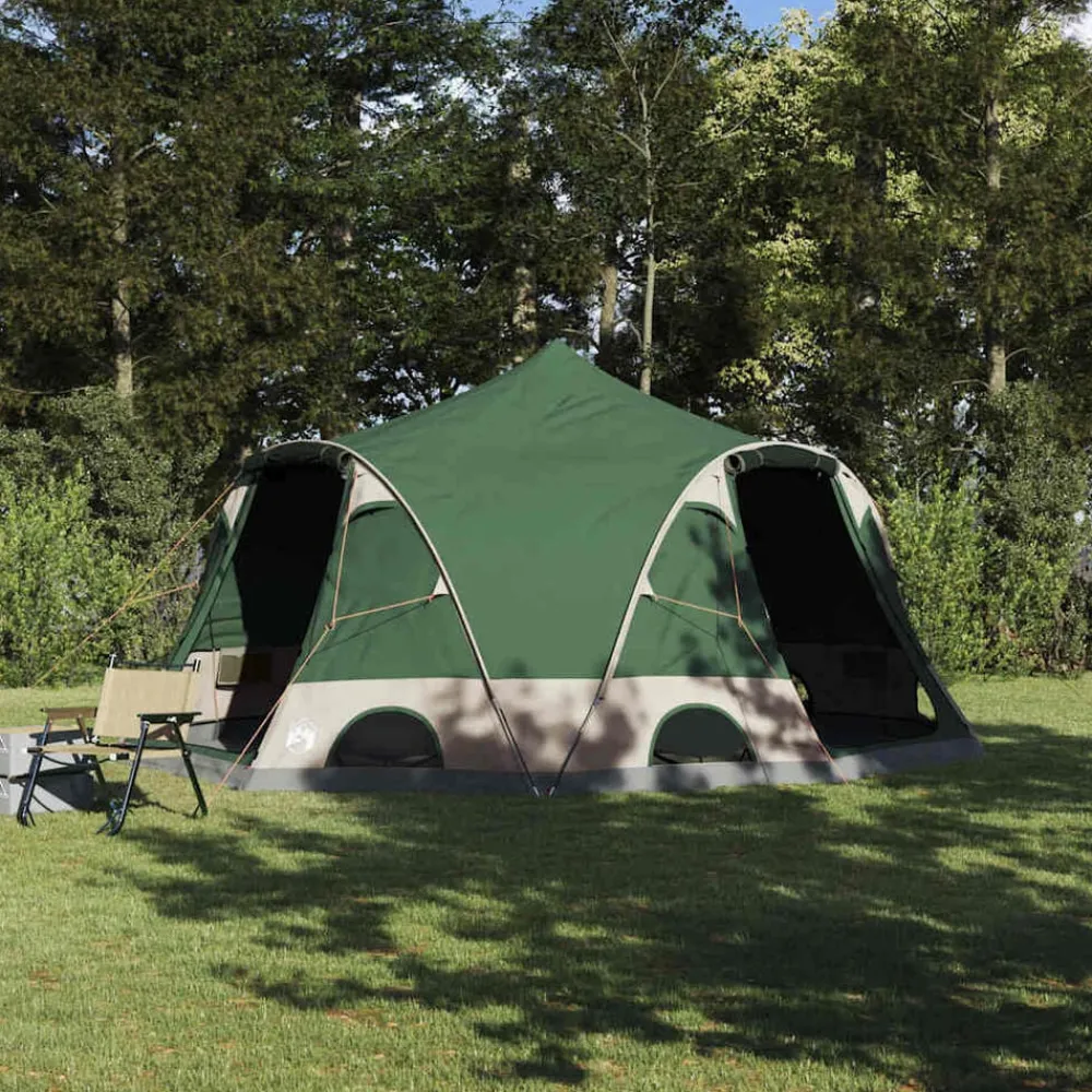 Loisirs De Plein Air-vidaXL Tente en dôme 4 personnes avec toit 505 x 450 x 248 cm Vert