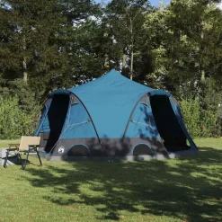Loisirs De Plein Air-vidaXL Tente en dôme 4 personnes avec toit 505 x 450 x 248 cm Bleu