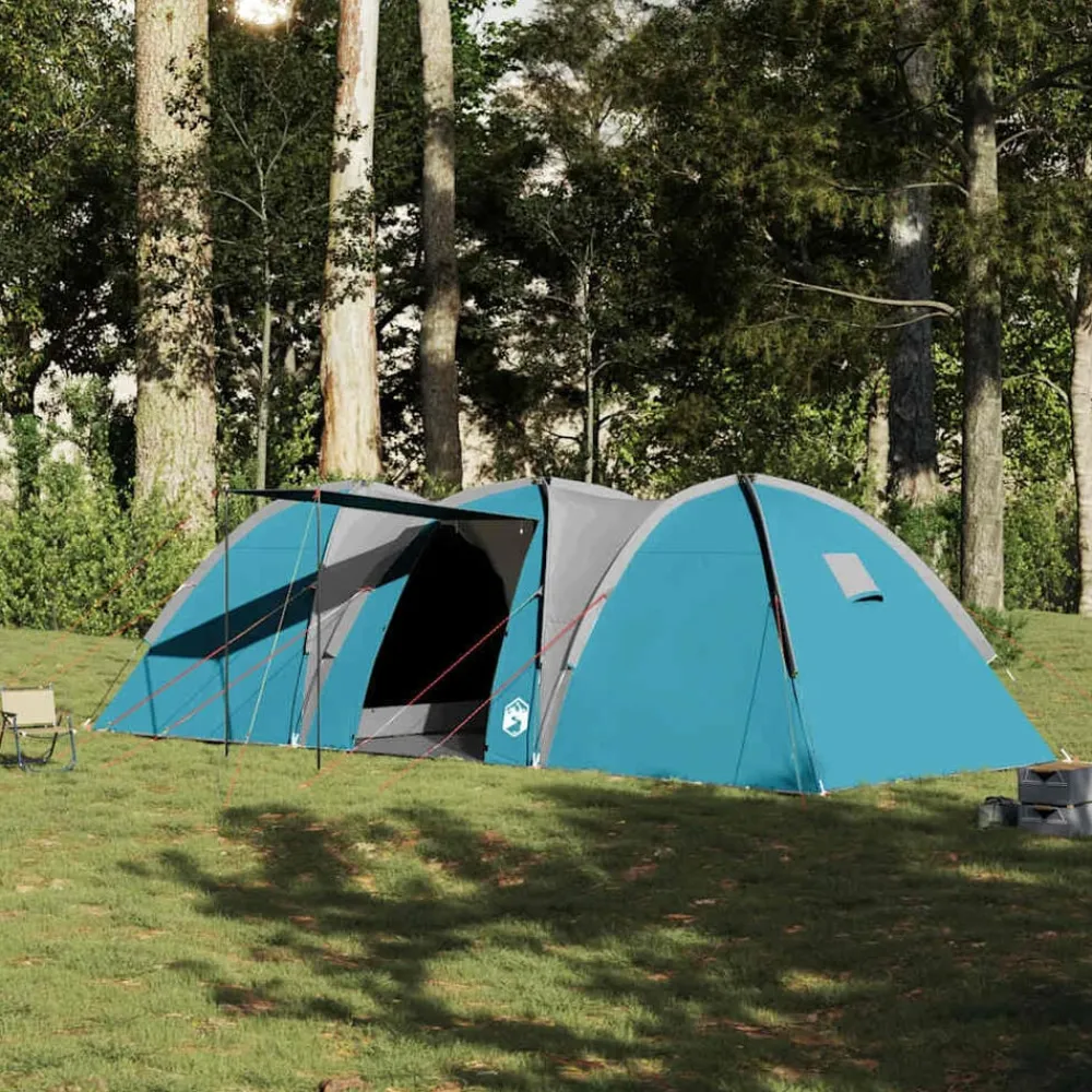 Loisirs De Plein Air-vidaXL Tente familiale à dôme 8 personnes imperméable Bleu