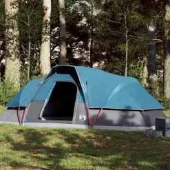 Loisirs De Plein Air-vidaXL Tente familiale à dôme 9 personnes imperméable Bleu