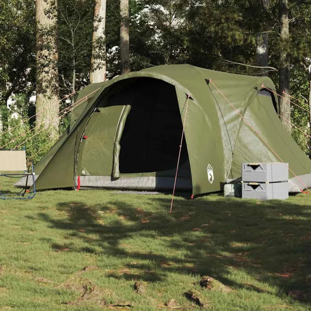 Loisirs De Plein Air-vidaXL Tente familiale à dôme 6 personnes imperméable Vert olive