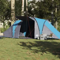 Loisirs De Plein Air-vidaXL Tente familiale à dôme 6 personnes imperméable Bleu