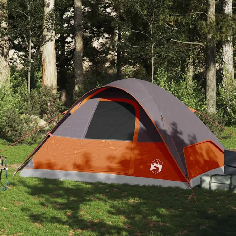 Loisirs De Plein Air-vidaXL Tente familiale à dôme 6 personnes imperméable Orange