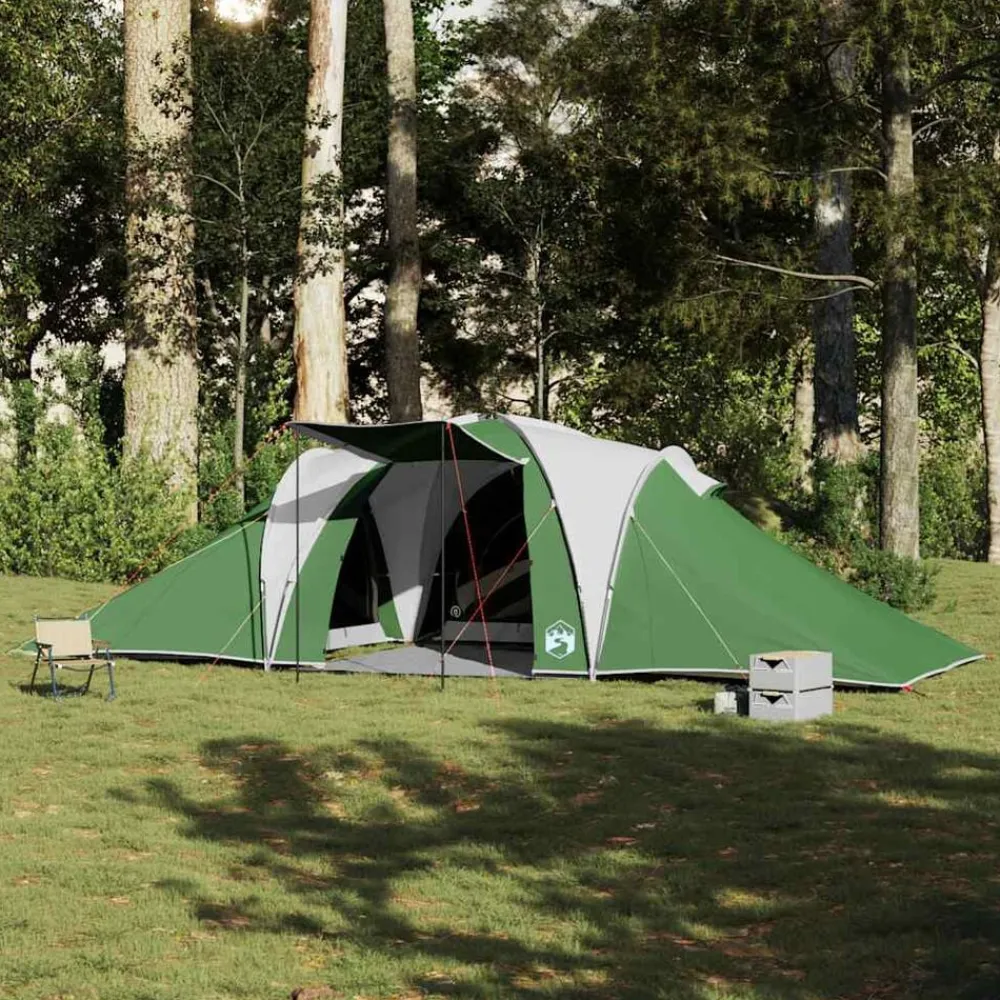 Loisirs De Plein Air-vidaXL Tente familiale à dôme 6 personnes imperméable Vert
