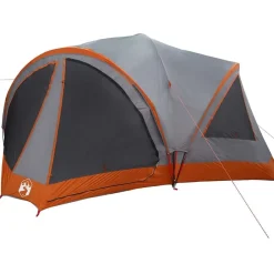 Loisirs De Plein Air-vidaXL Tente familiale 10 personnes 460 x 430 x 214 cm Gris et orange
