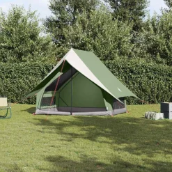 Loisirs De Plein Air-vidaXL Tente familiale avec toit et blanc 315 x 286 x 200 cm Vert