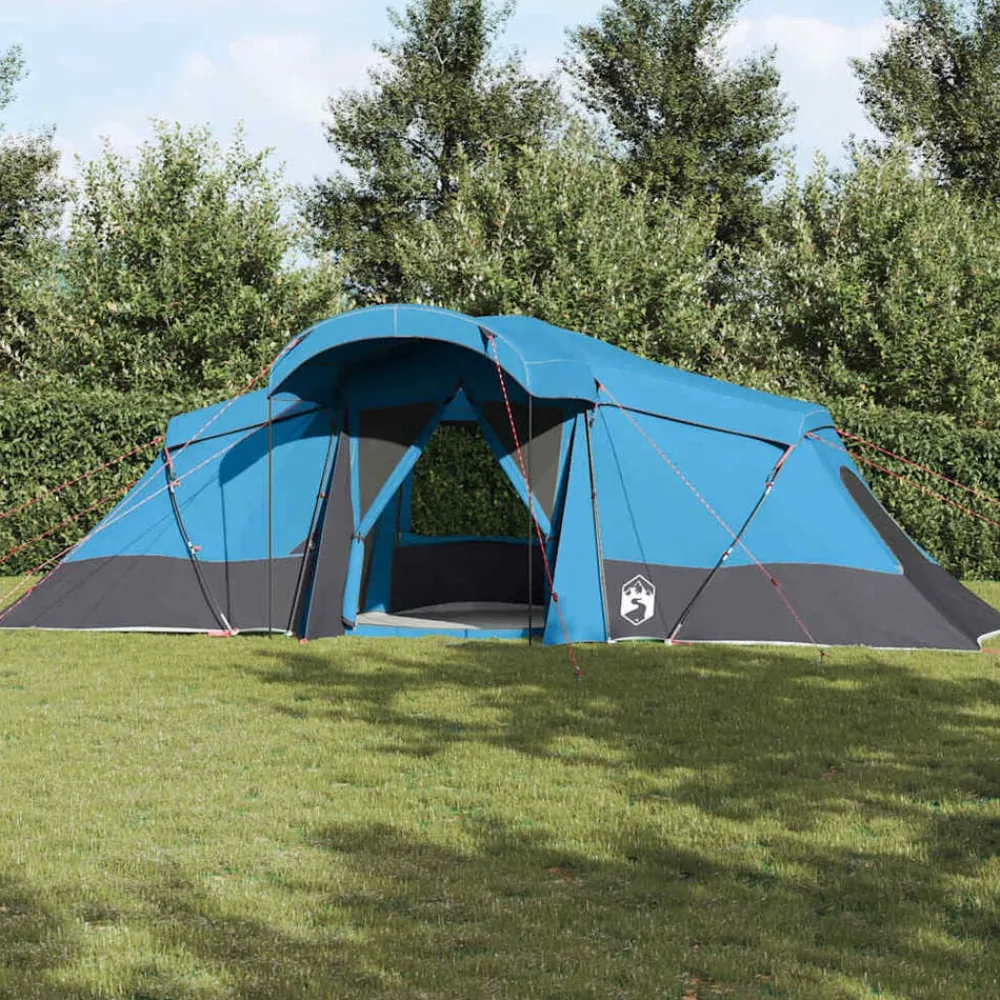 Loisirs De Plein Air-vidaXL Tente familiale avec toit et gris 721 x 335 x 212 cm Bleu