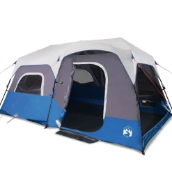 Loisirs De Plein Air-vidaXL Tente familiale avec LED 9 personnes libération rapide Bleu