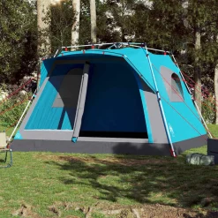 Loisirs De Plein Air-vidaXL Tente familiale cabine 7 personnes dégagement rapide Bleu