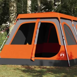 Loisirs De Plein Air-vidaXL Tente familiale dôme 10 personnes gris orange libération rapide Gris et orange