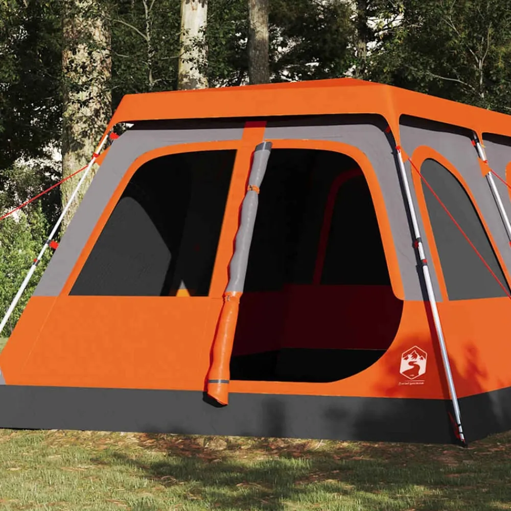 Loisirs De Plein Air-vidaXL Tente familiale dôme 10 personnes gris orange libération rapide Gris et orange