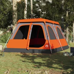 Loisirs De Plein Air-vidaXL Tente familiale dôme 10 personnes gris orange libération rapide Gris et orange