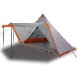 Loisirs De Plein Air-vidaXL Tente familiale tipi 8 personnes imperméable Gris et orange