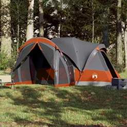 Loisirs De Plein Air-vidaXL Tente familiale tipi 8 personnes imperméable Gris et orange