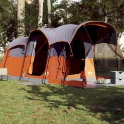 Loisirs De Plein Air-vidaXL Tente familiale tunnel 8 personnes et orange imperméable Gris