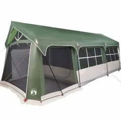 Loisirs De Plein Air-vidaXL Tente familiale et blanc 620 x 322 x 240 cm Polyester Vert