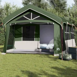 Loisirs De Plein Air-vidaXL Tente familiale et blanc 620 x 322 x 240 cm Polyester Vert