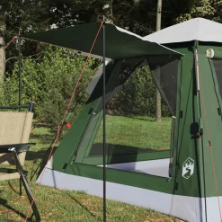 Loisirs De Plein Air-vidaXL Tente Instantanée avec Housse de Pluie pour 3 Personnes à Libération Rapide Vert